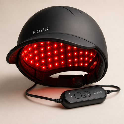 KOPR LED Hair Regrowth Cap red light array and controller